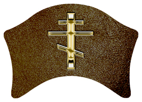 DABAN 519 GD SH BR Gold Orthodox Cross Shimmer Brown Background